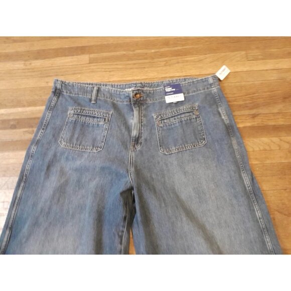New Old Navy Womens Baggy Wide Leg Loose Comfy Retro Size 20 Denim Jeans - Picture 3 of 7